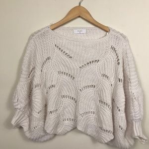 Elodie Cream Colored Crop Batwing Sweater